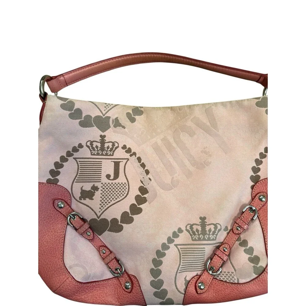 Vtg‎ Pink Juicy Couture Purse Handbag Satchel Bag Y2K With Charm